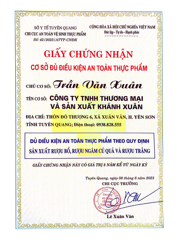 Cơ Sở Đủ Điều Kiện An Toàn Thực Phẩm
